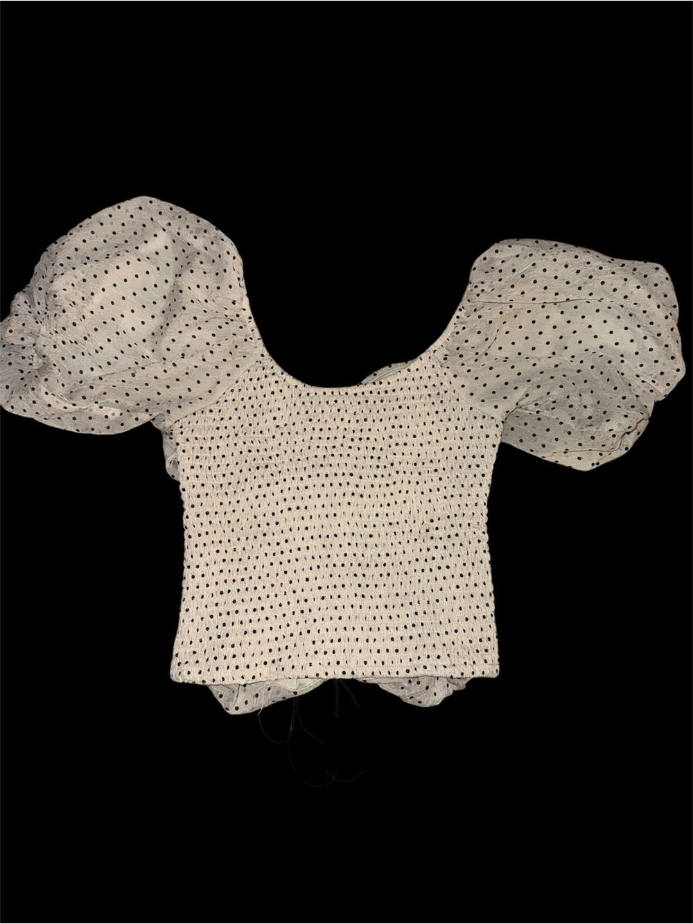 Polka Dot Puff Sleeve - Picture 2 of 3